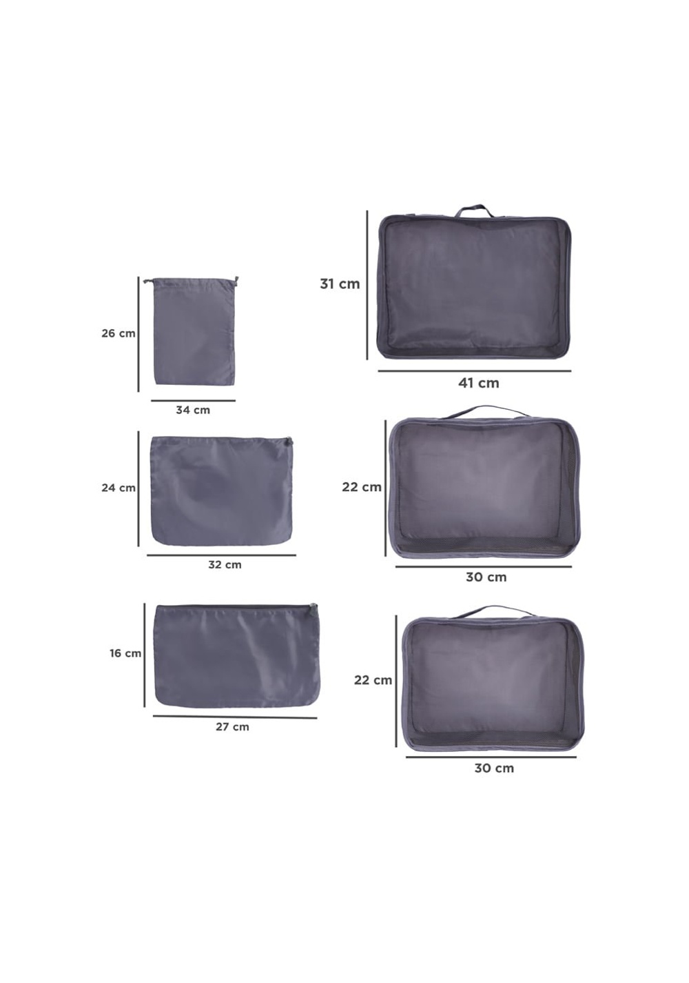 Set de Neceseres Premium Textil Travel 6 Piezas Miniso para Mujer - Vista 7