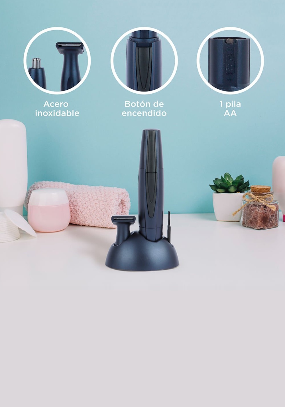 Set de Rasuradora con Pilas para Nariz Miniso para Mujer - Vista 3