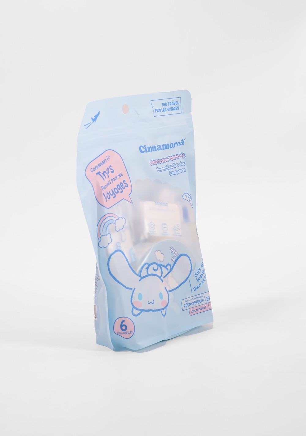 Set de Toallas Comprimidas 4 Piezas Cinnamoroll Miniso