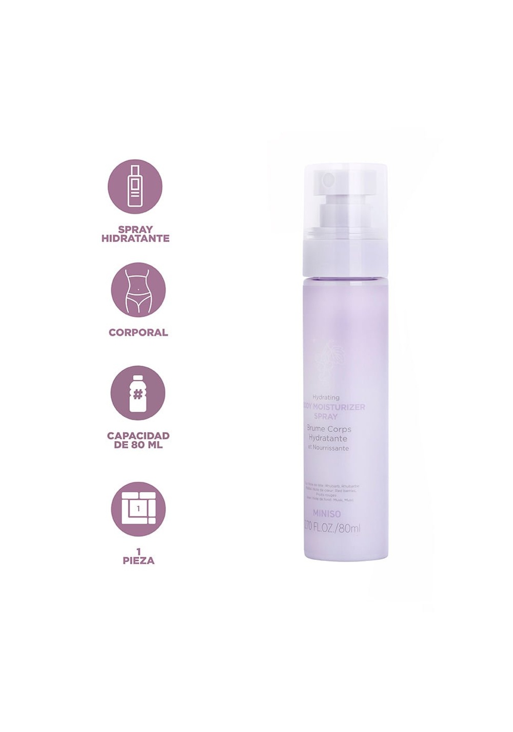 Spray Hidratante para el Cuerpo Miniso para Mujer - Vista 4