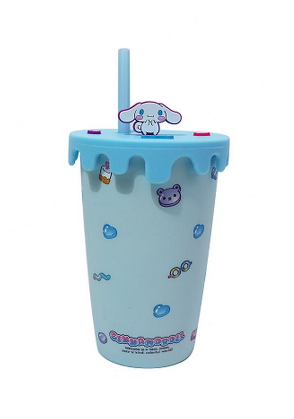 Taza de Cerámica con Tapa y Pitillo Colección Cinnamoroll Sanrio 400 Ml Miniso