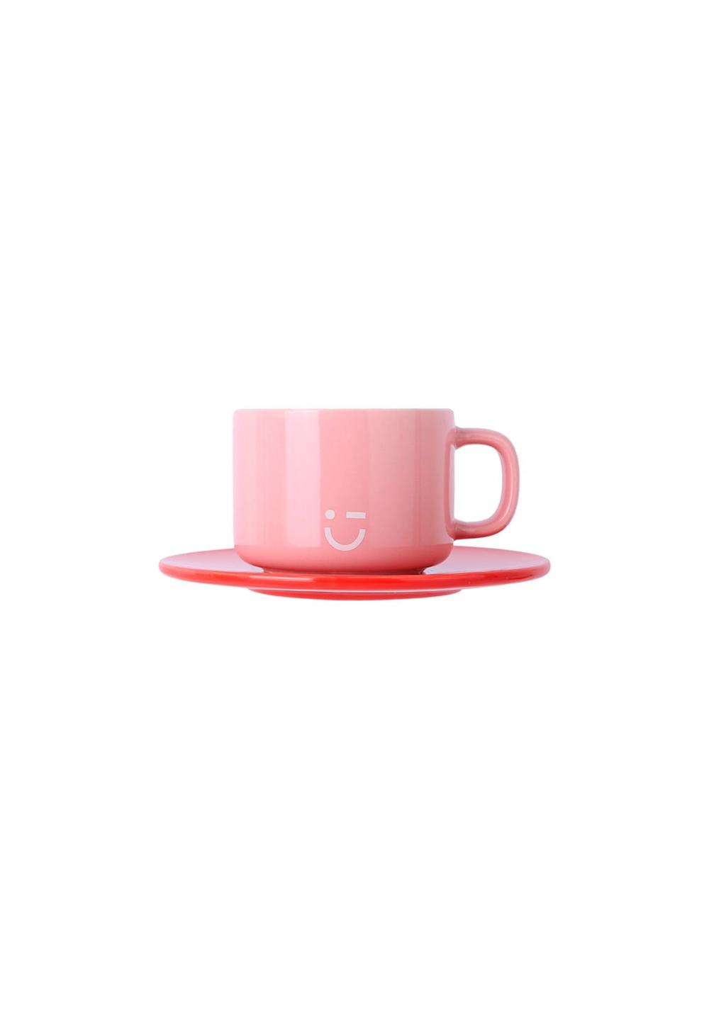 Taza con Plato Rainbow Cerámica Multicolor 210 Ml Miniso