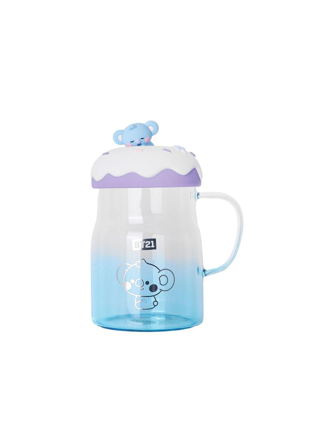 Taza de Vidrio con Tapa Colección Baby Koya Bt21 Miniso
