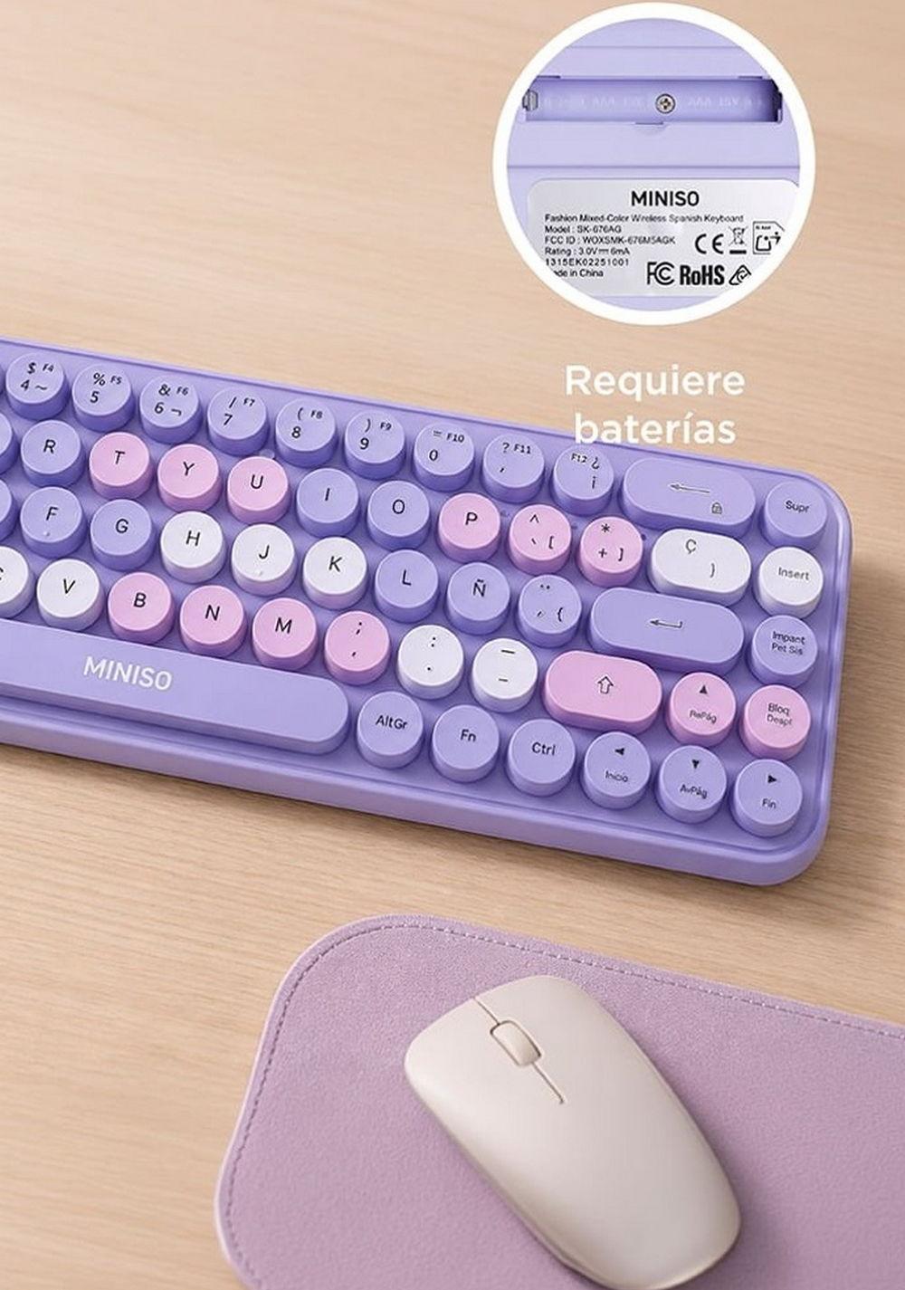 Teclado Inalámbrico Mixed Color Mod Sk 676ag Fashion Miniso Unisex - Vista 4
