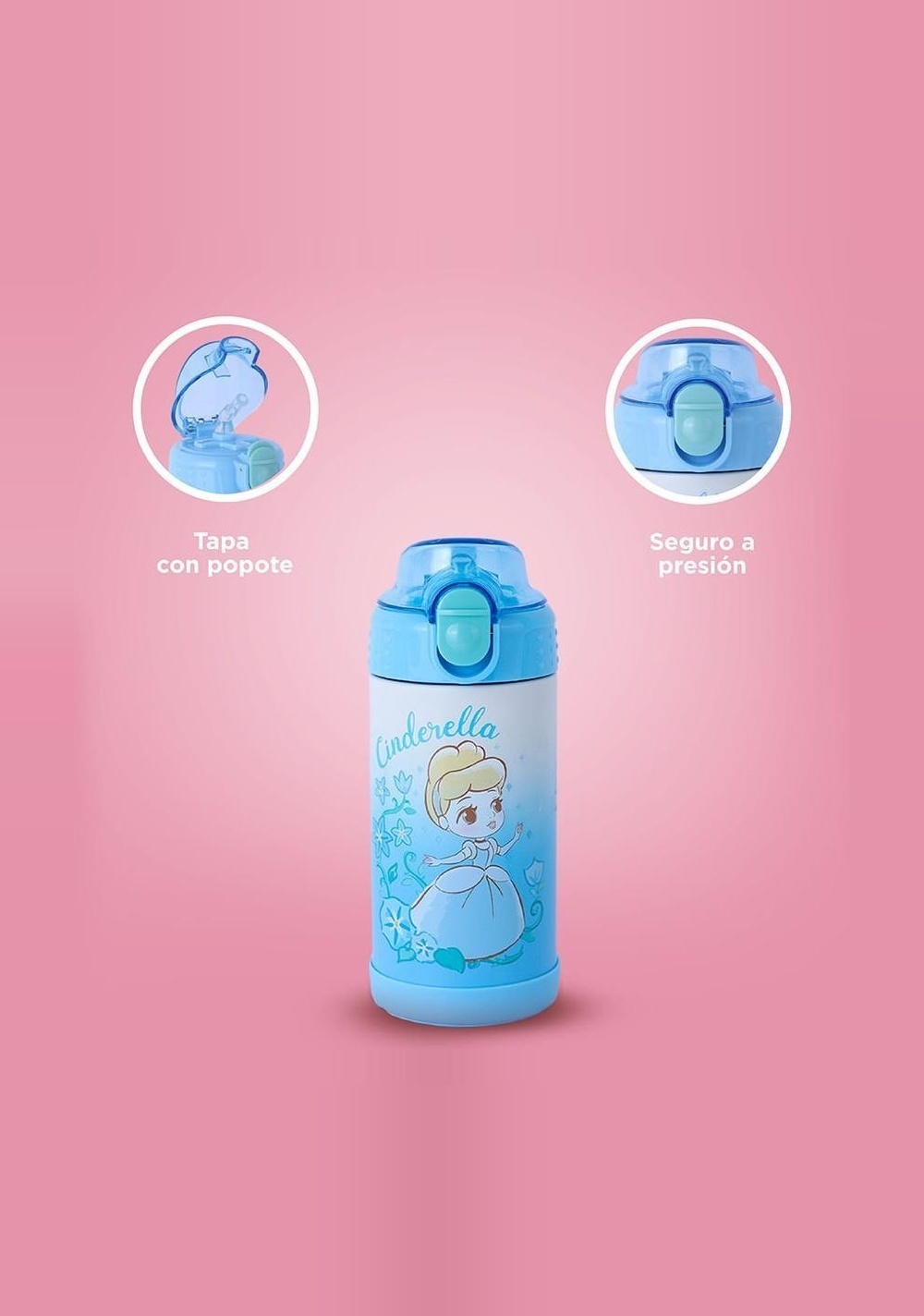 Termo de Acero 300 Ml Cenicienta Disney Miniso Unisex - Vista 5