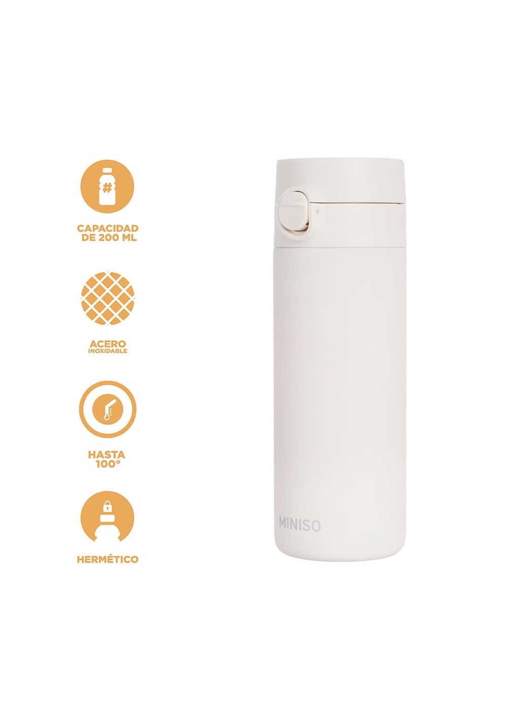 Termo Acero Inoxidable 200 Ml Miniso Unisex - Vista 4
