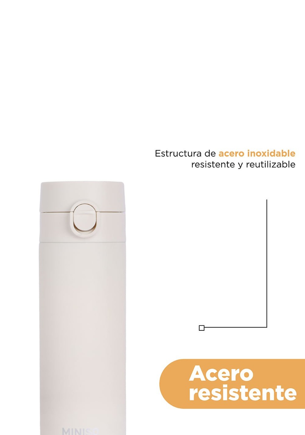 Termo Acero Inoxidable 200 Ml Miniso Unisex - Vista 7