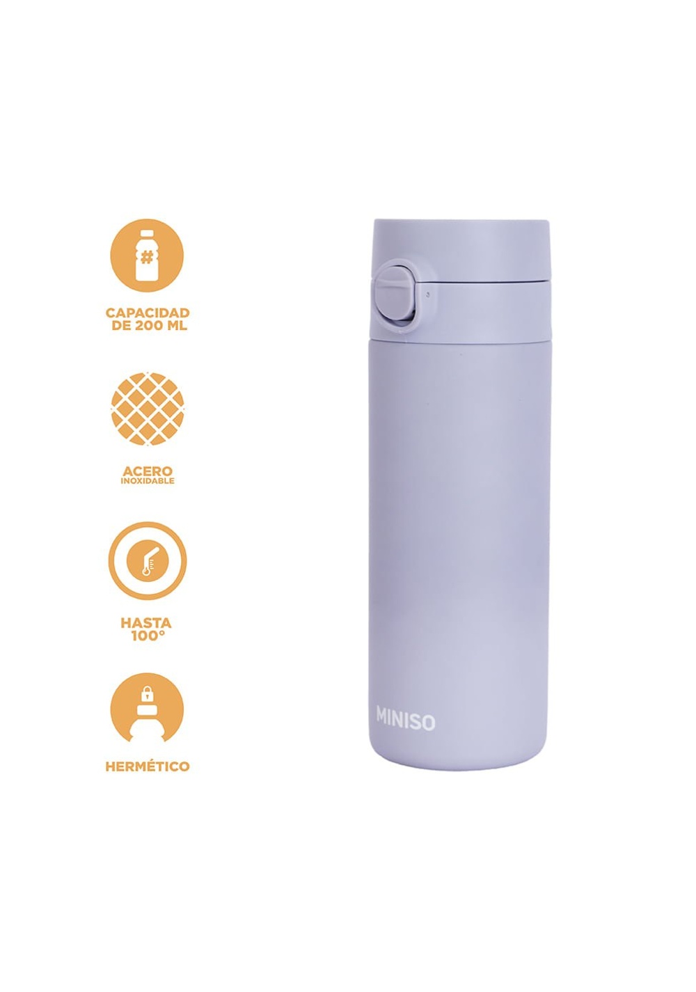 Termo Acero Inoxidable 200 Ml Miniso Unisex - Vista 4