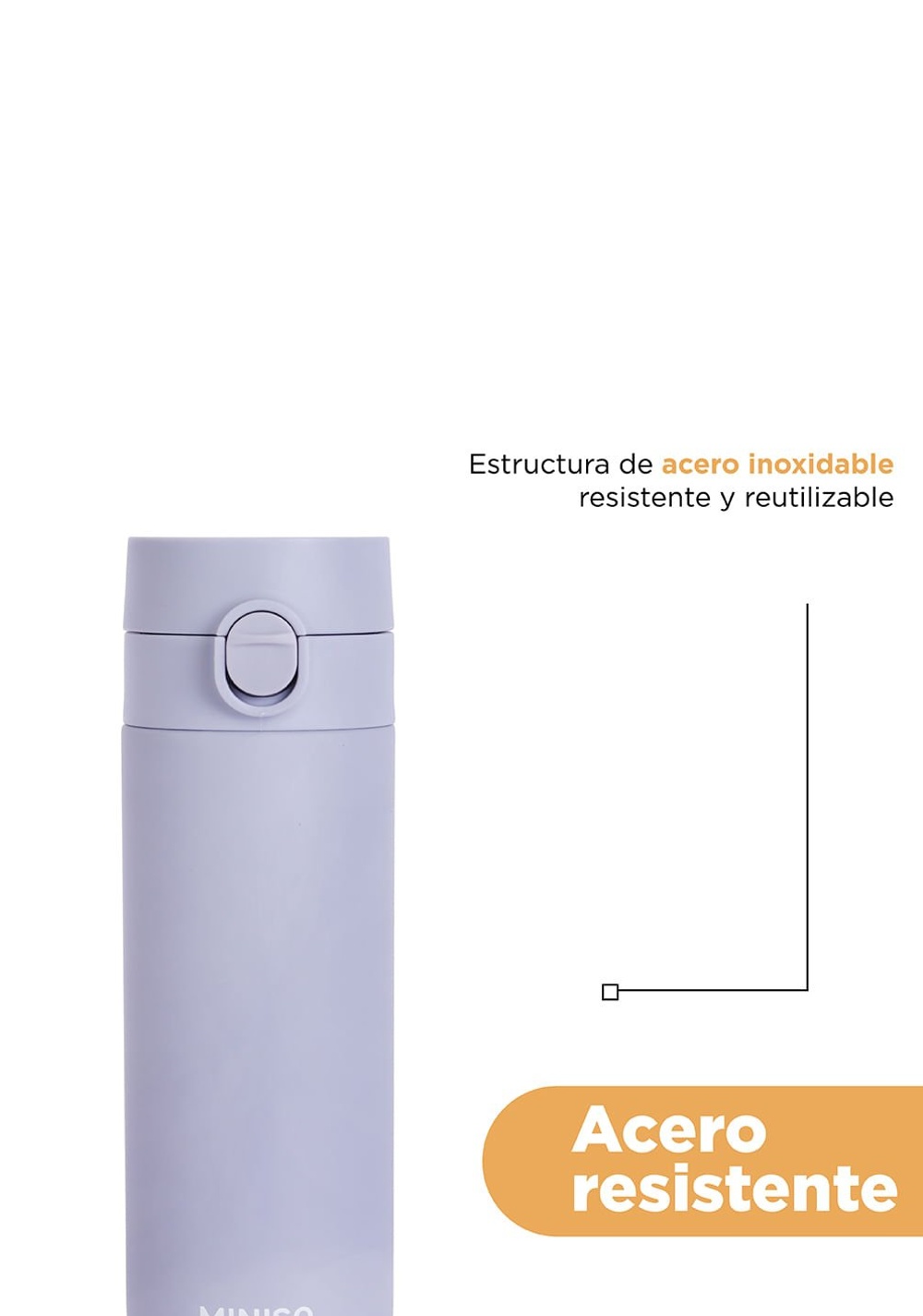 Termo Acero Inoxidable 200 Ml Miniso Unisex - Vista 7