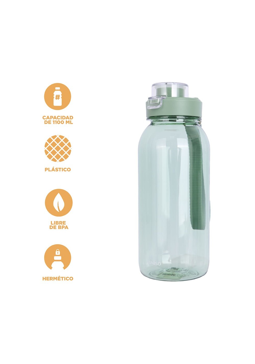 Termo con Asa y Boquilla Diy 1100 Ml Miniso Unisex - Vista 4