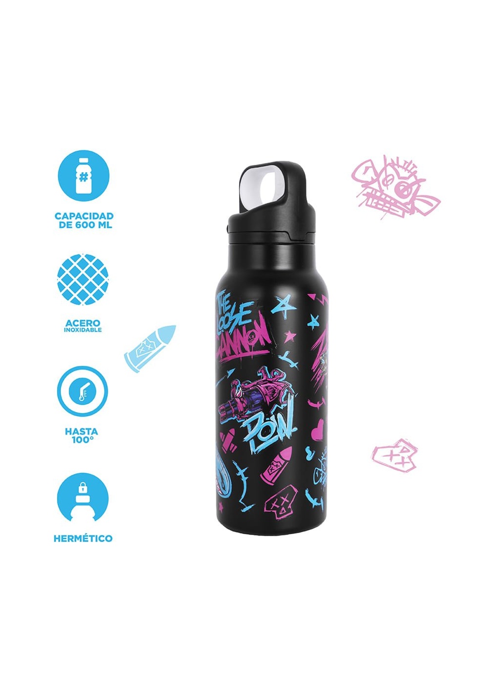Termo con Tapa 600 Ml Colección League Of Legends Miniso Unisex - Vista 3