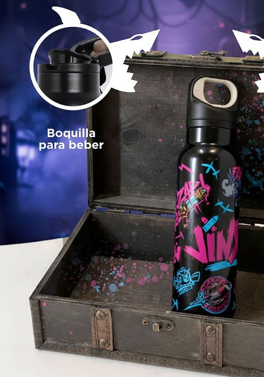 Termo con Tapa 600 Ml Colección League Of Legends Miniso Unisex - Vista 5