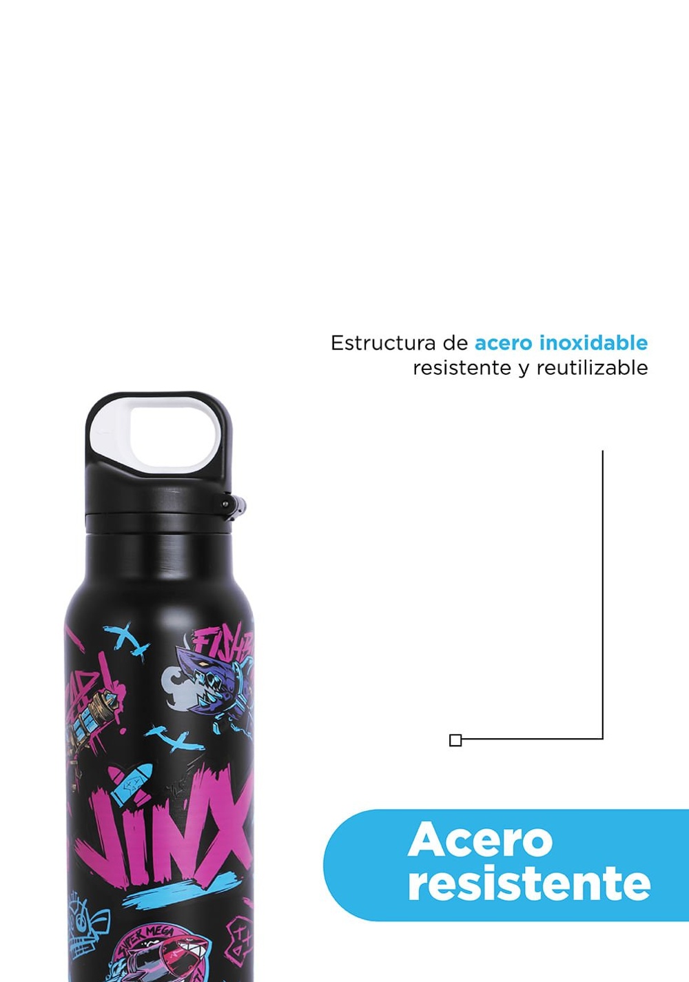 Termo con Tapa 600 Ml Colección League Of Legends Miniso Unisex - Vista 6