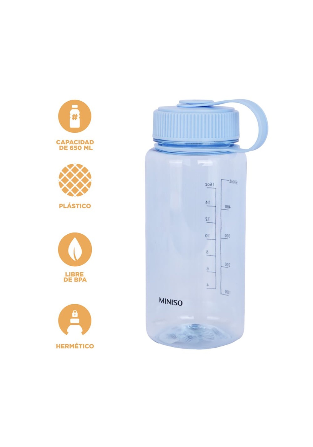 Termo con Tapa Plástico 650 Ml Miniso Unisex - Vista 4