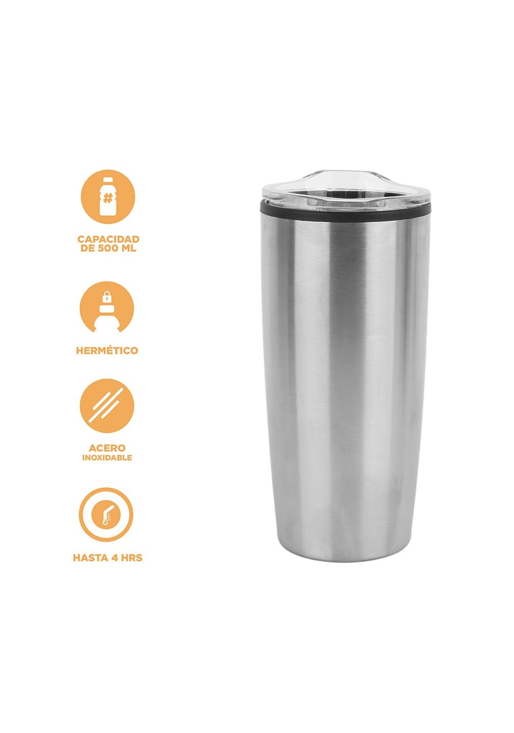 Vaso de Acero Inoxidable para Automóvil de 500 Ml Miniso Unisex - Vista 3