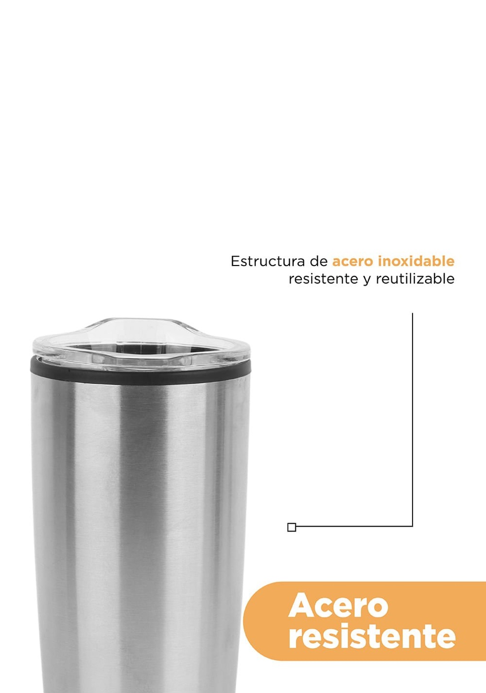 Vaso de Acero Inoxidable para Automóvil de 500 Ml Miniso Unisex - Vista 6