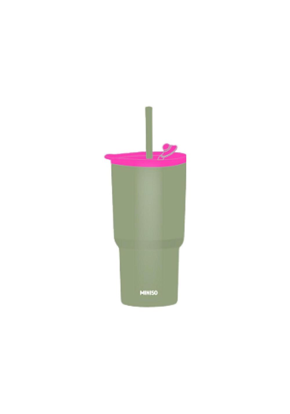 Vaso de Acero con Pitillo 580 Ml Miniso