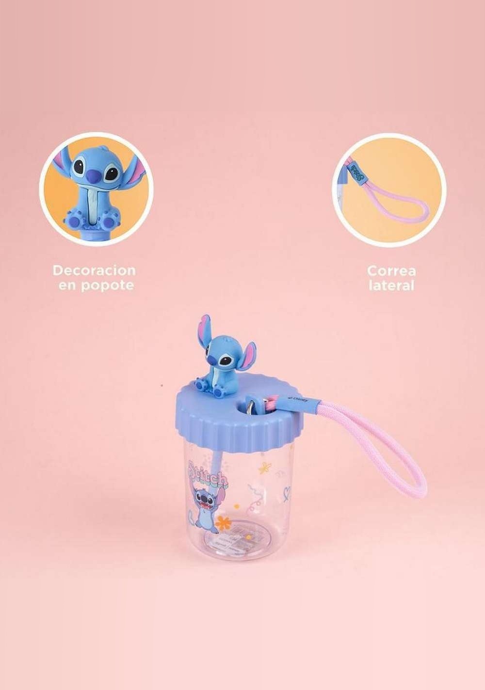 Vaso y Correa Plástico Stitch Disney 520 Ml Miniso Unisex - Vista 6