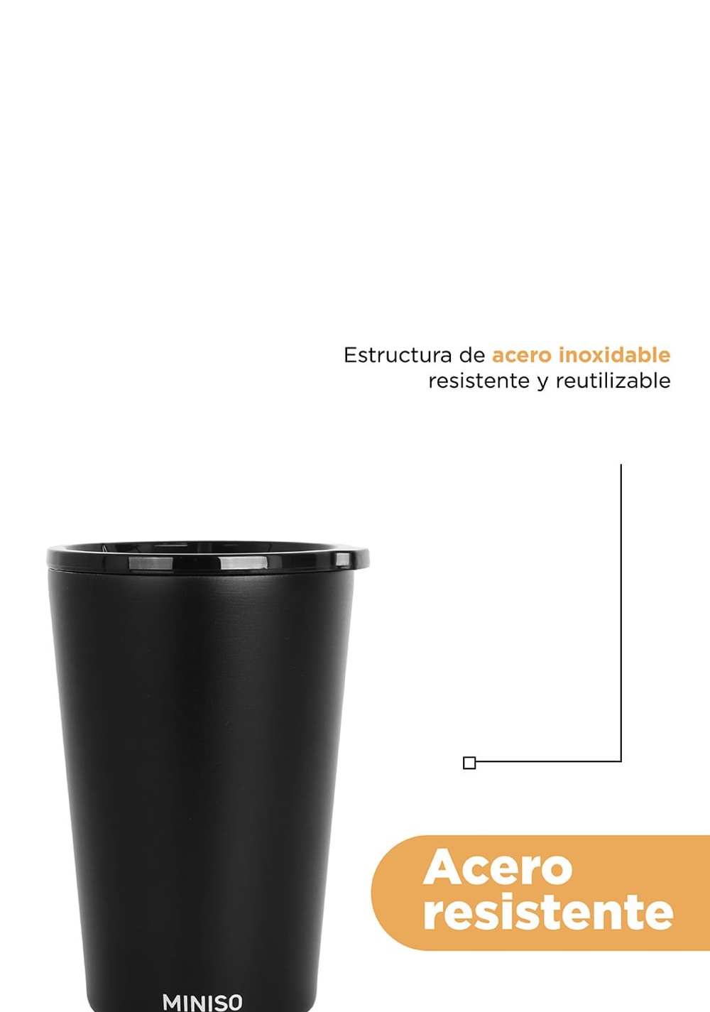 Vaso de Doble Capa 420 Ml Coffee Colección Miniso Unisex - Vista 7