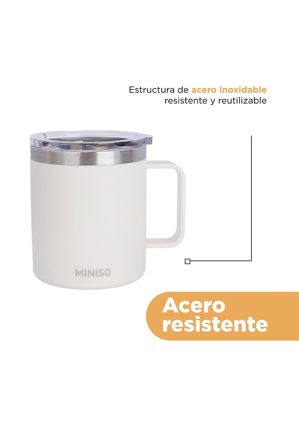 Vaso de Doble Capa con Asa 450 Ml Coffee Colección Miniso Unisex - Vista 7