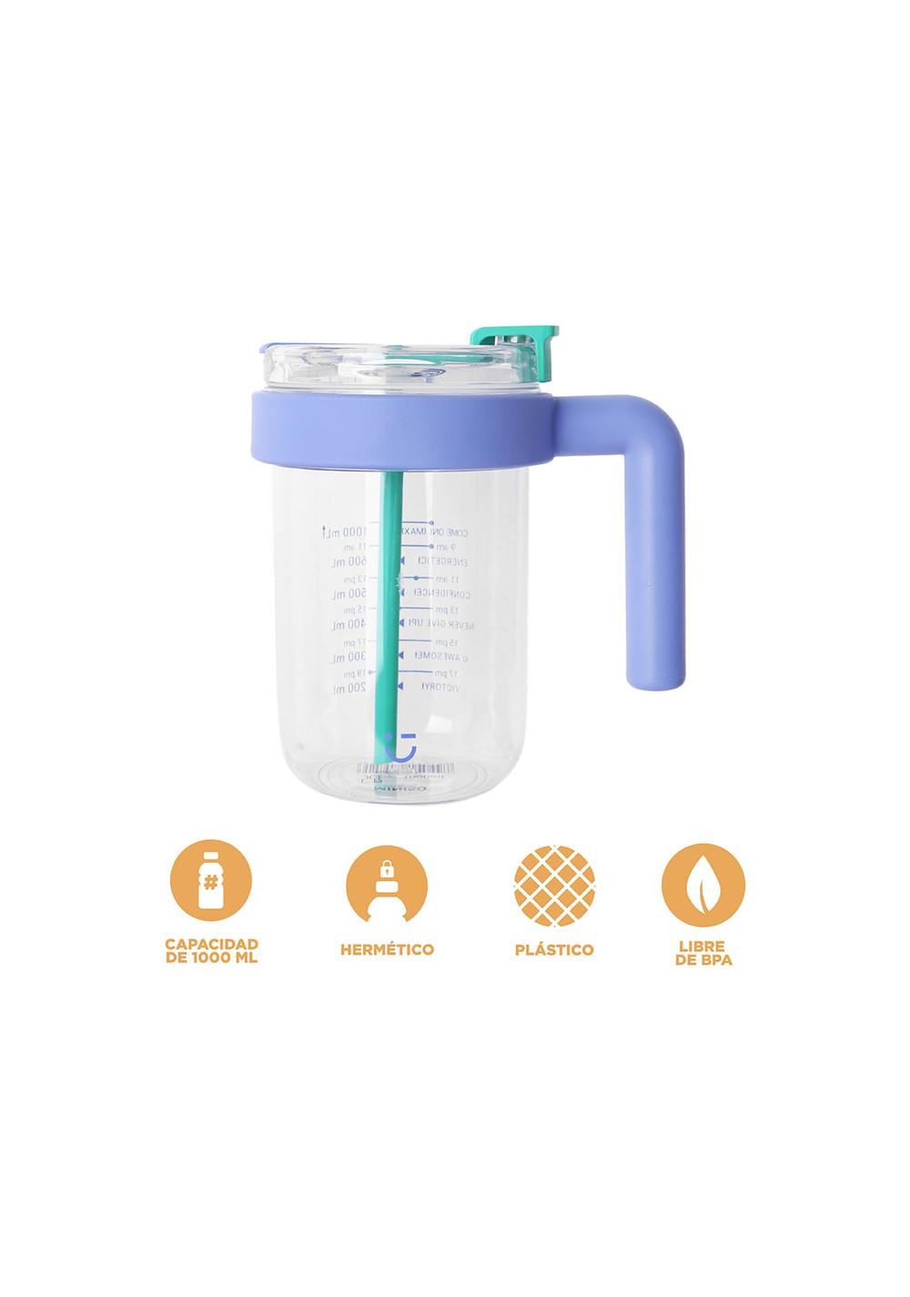 Vaso con Pitillo y Asa 1000 Ml Miniso Unisex - Vista 3