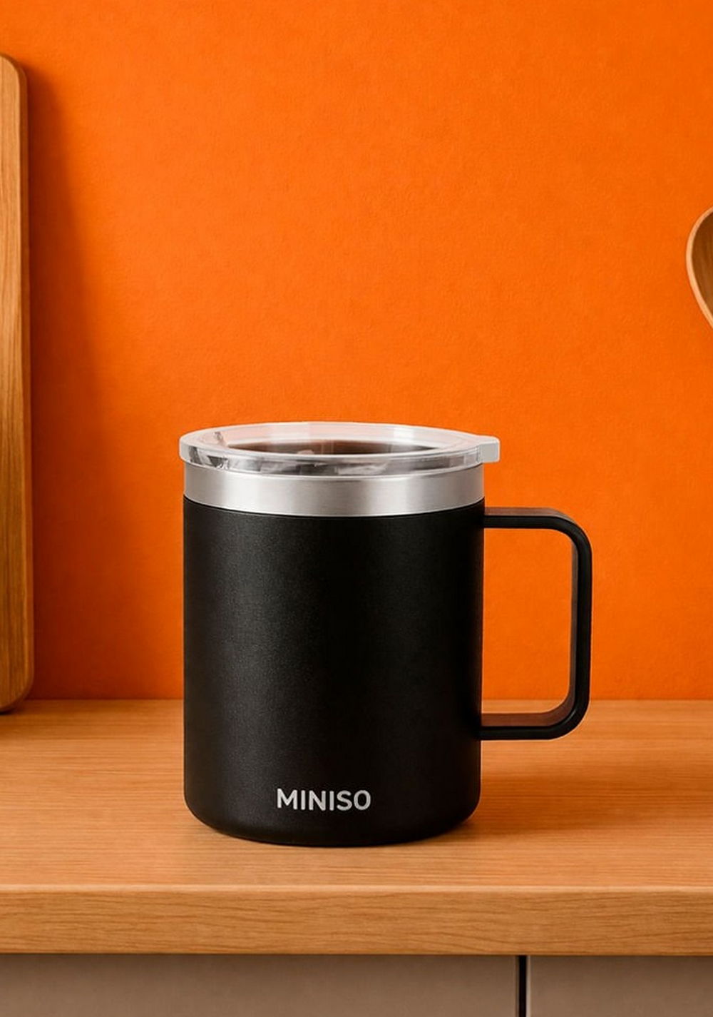 Vaso con Tapa y Asa Coffee Acero Inoxidable 450 Ml Miniso Unisex - Vista 3