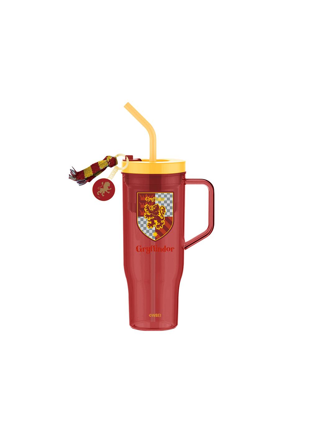 Vaso con Tapa y Pitillo Roja Gryffindor Harry Potter Miniso
