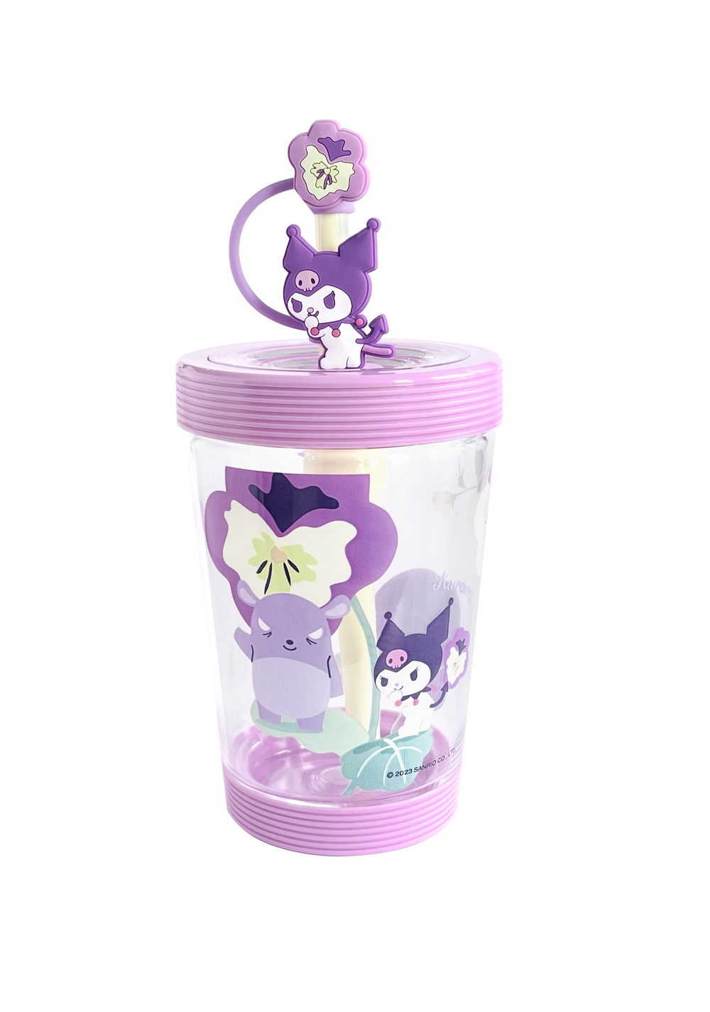 Vaso con Tapa y Pitillo Sanrio Kuromi 535 Ml Miniso