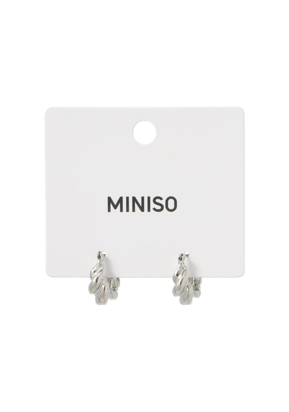 Zarcillos Argolla Entrecruzada Miniso