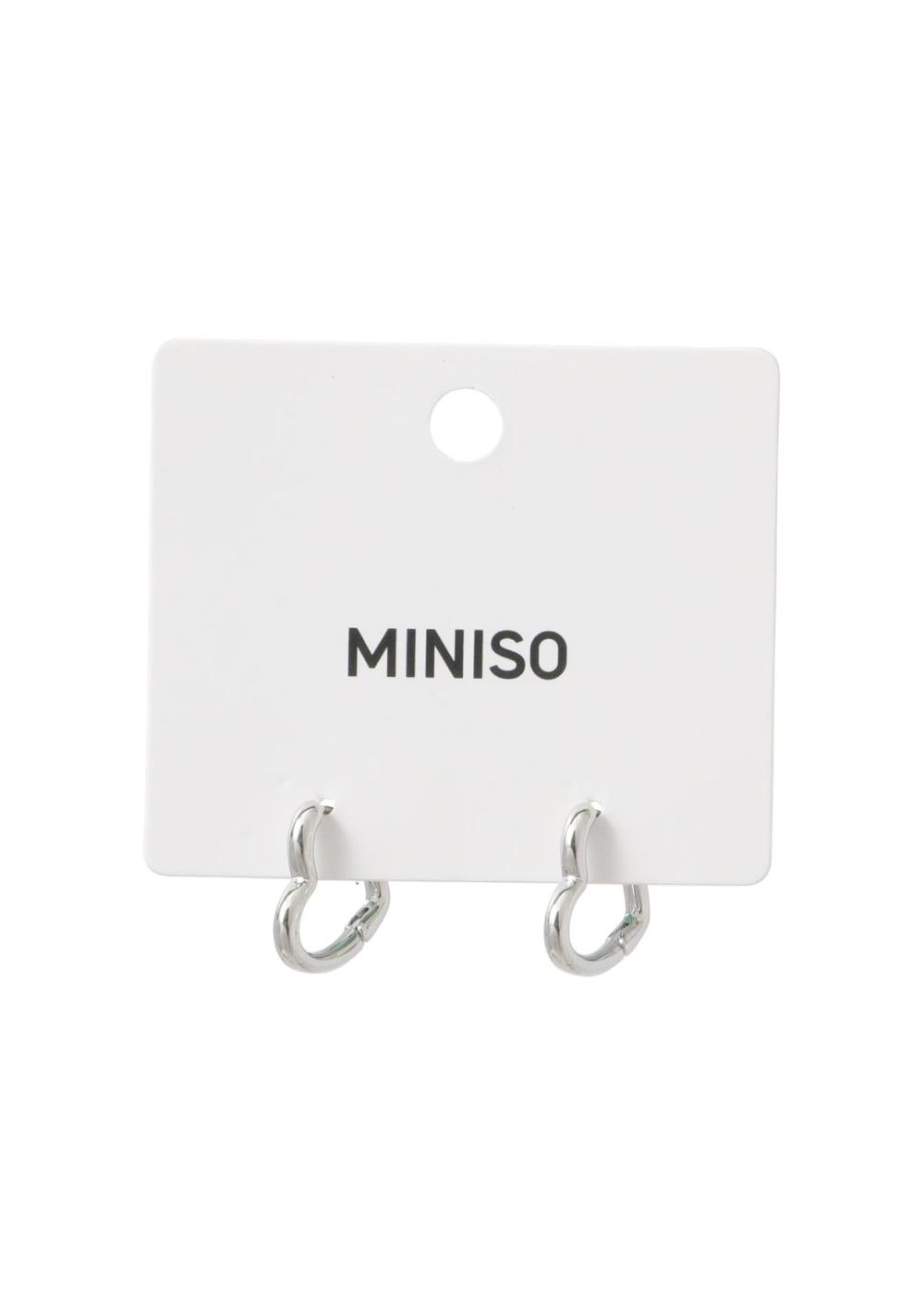 Zarcillos Gris Plateado (1 Par) Miniso