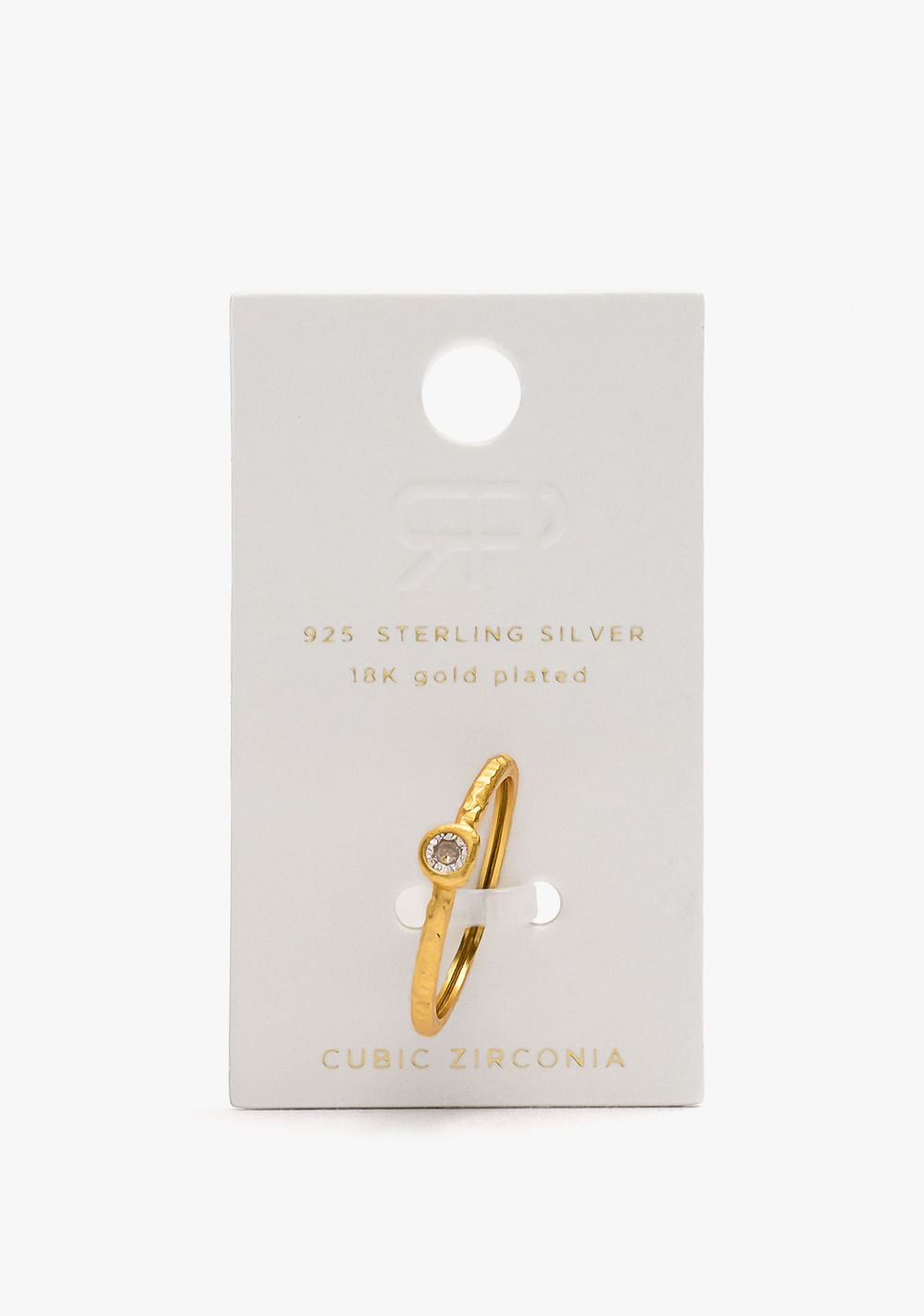 Anillo con Circonia Baño de Oro 18k Parfois 4