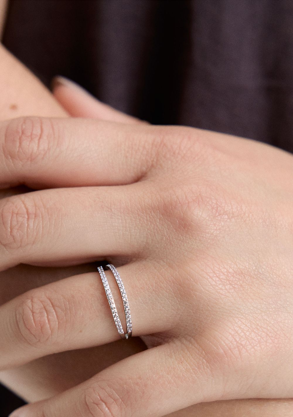 Anillo Efecto Doble con Circonitas Parfois 2