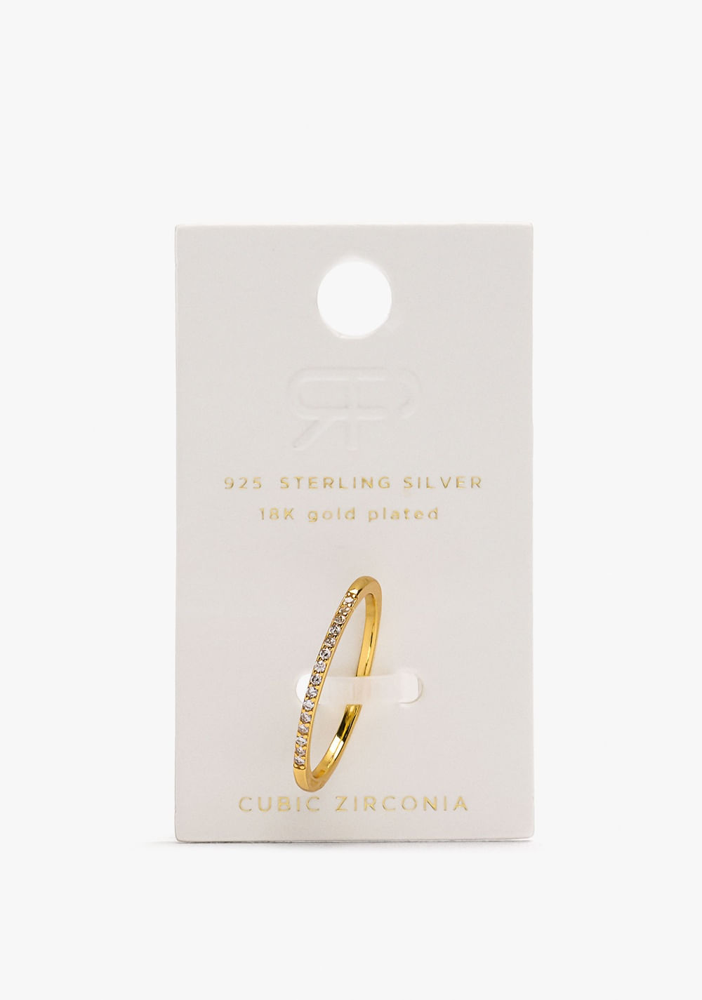 Anillo Fino con Circonitas Baño de Oro 18k Parfois 5