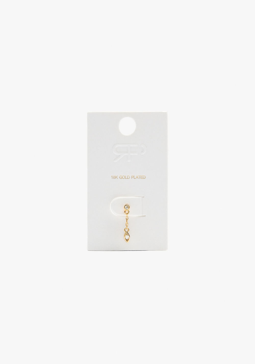 Aro Individual con Cadena y Circonitas Baño de Oro 18k Parfois 3