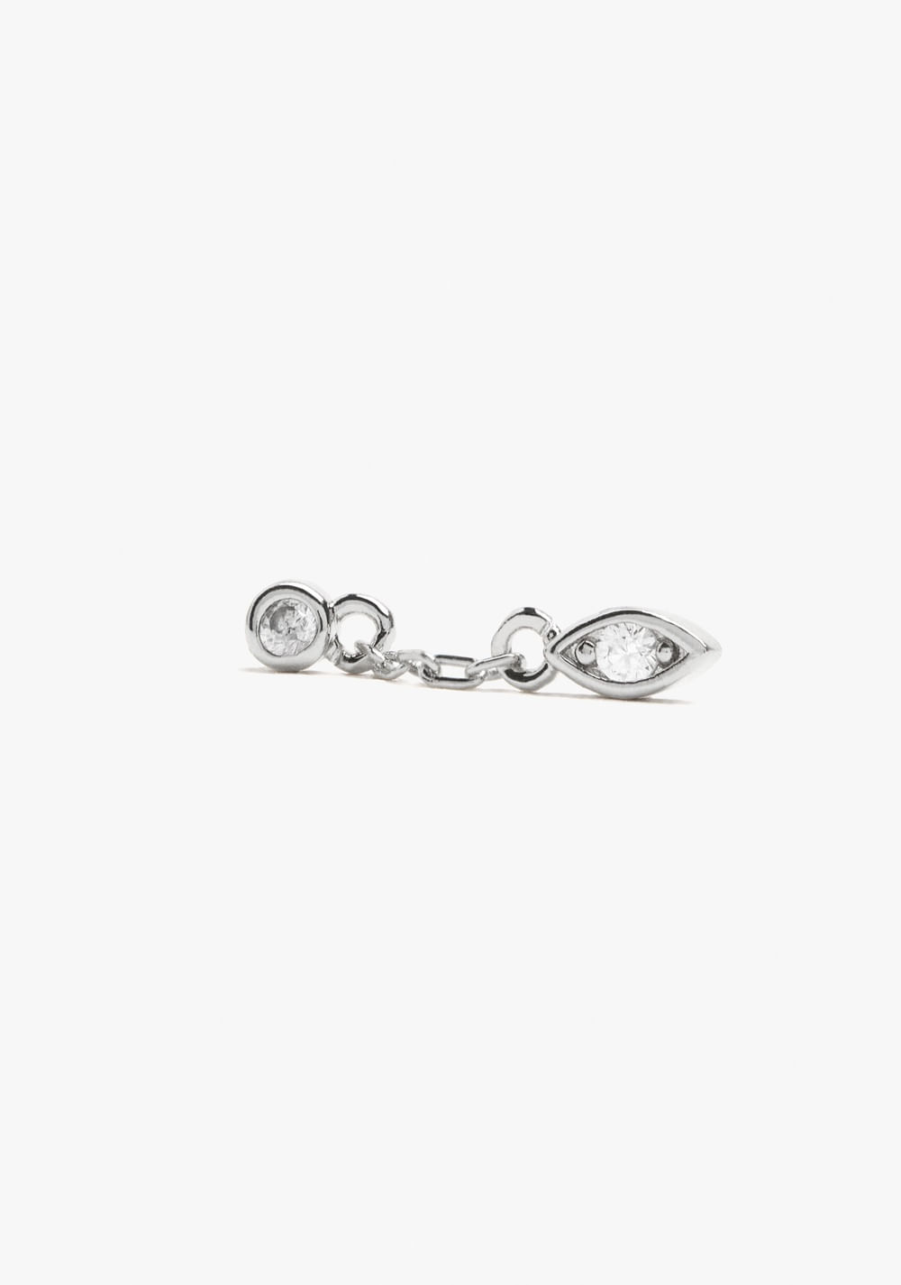 Aro Individual con Cadena y Circonitas Baño de Plata Parfois 2