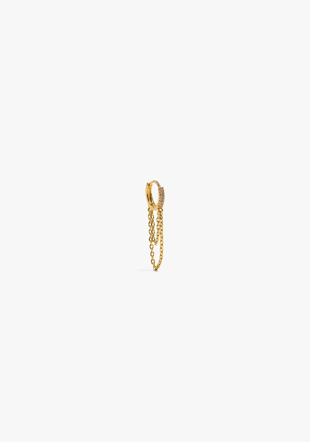 Aro Individual con Cadena Doble y Circonitas Baño de Oro 18k Parfois Imagen Principal
