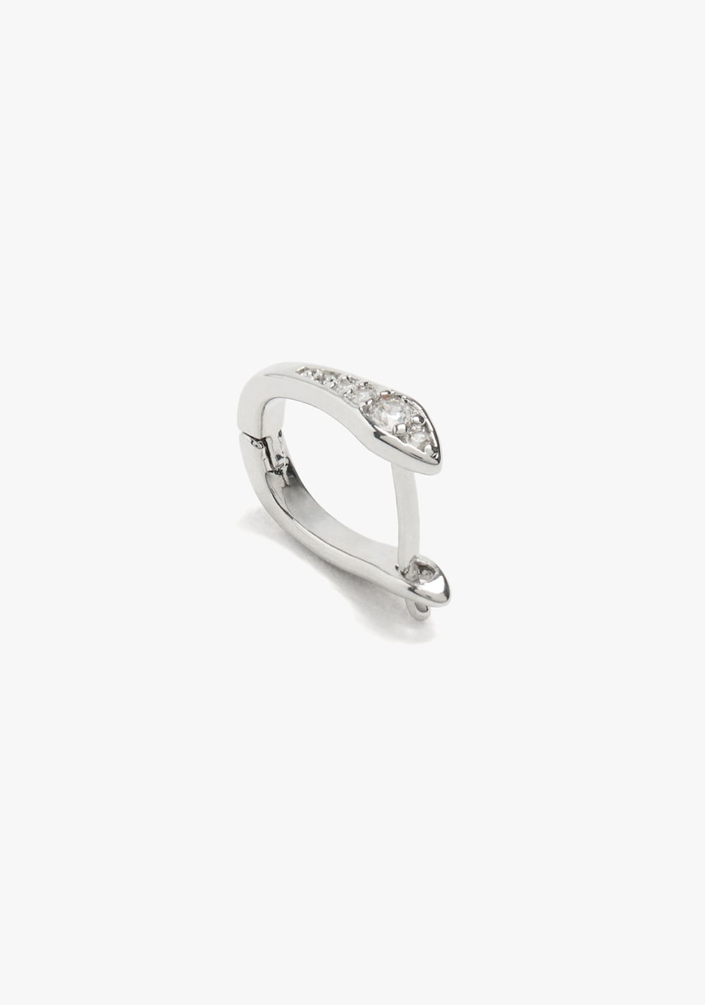 Aro Individual Serpiente con Circonitas Baño de Plata Parfois 2
