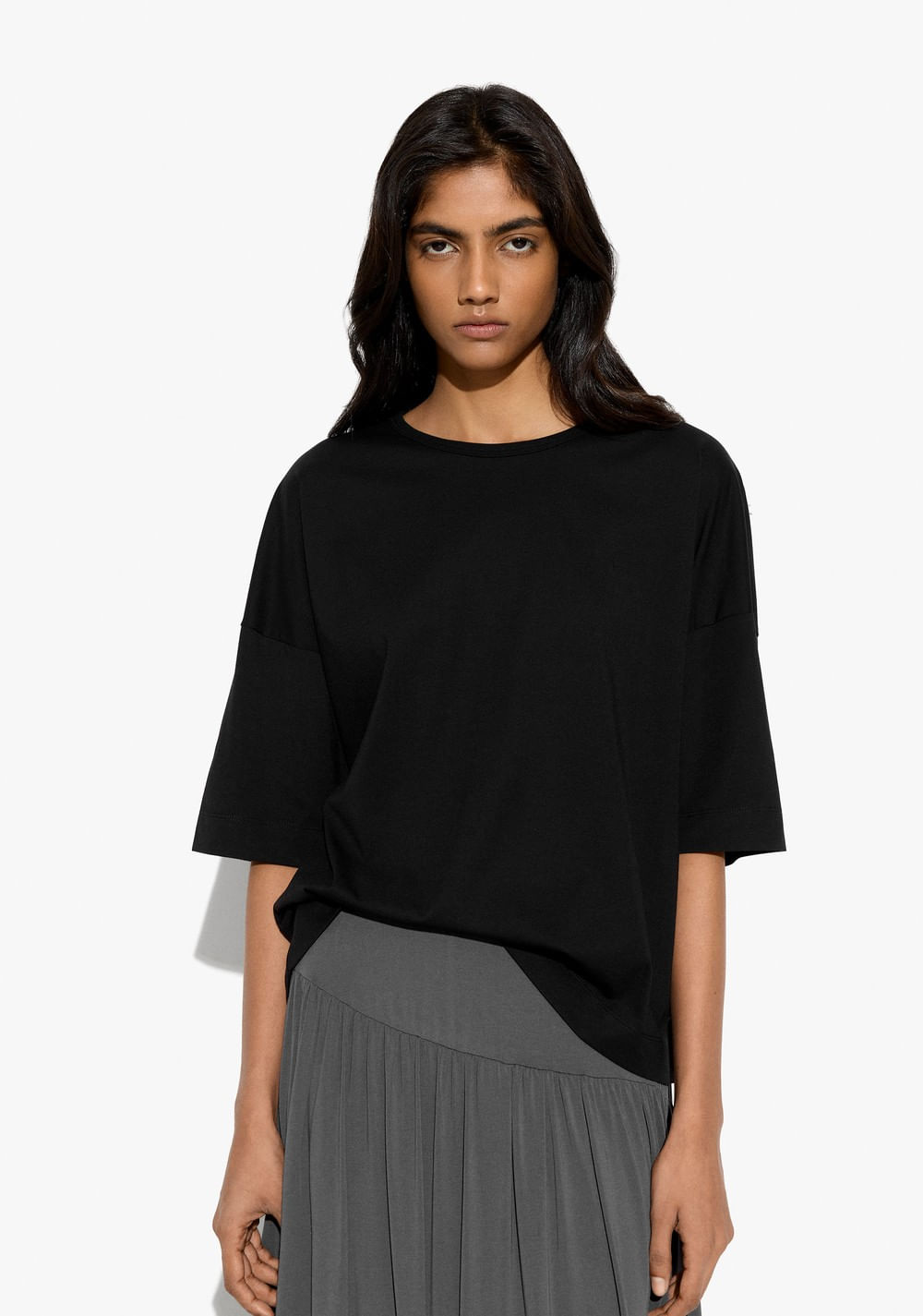Blusa Lisa Manga Corta Parfois Imagen Principal