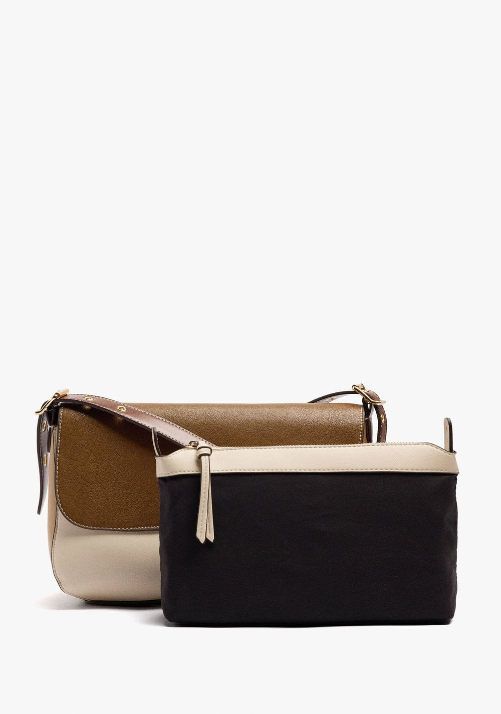 Cartera Bandolera con Solapa y Bolso Interior Parfois 2