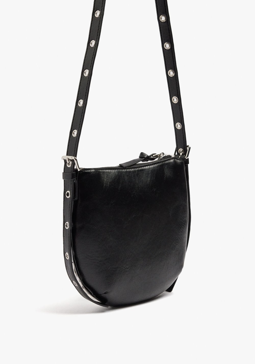 Cartera Bandolera con Efecto Craquelado con Flecos y Tachuelas Parfois 4