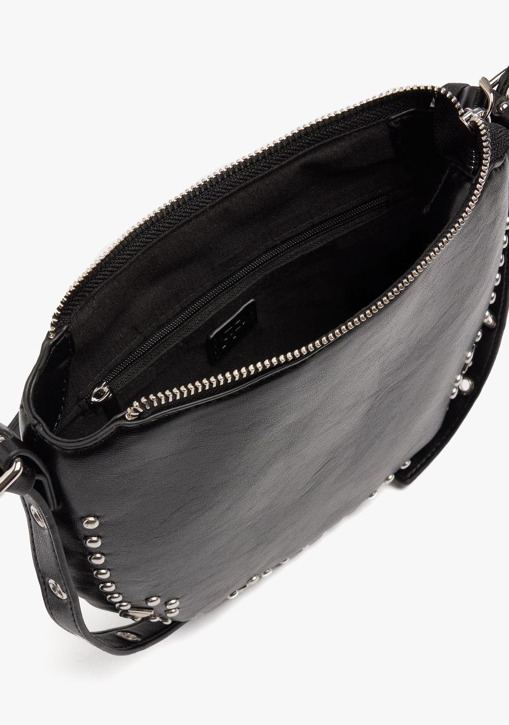 Cartera Bandolera con Efecto Craquelado con Flecos y Tachuelas Parfois 5