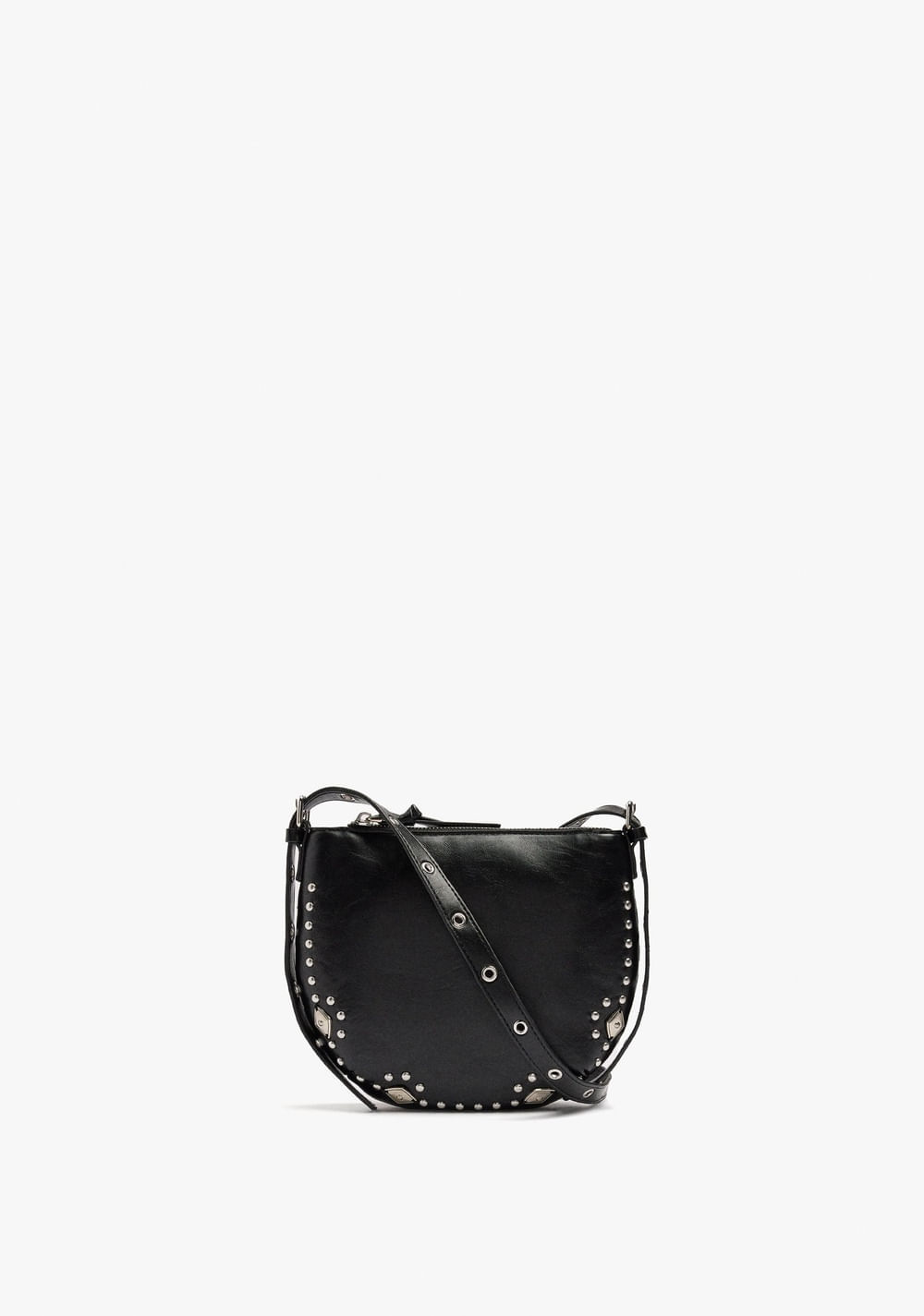 Cartera Bandolera con Efecto Craquelado con Flecos y Tachuelas Parfois Imagen Principal