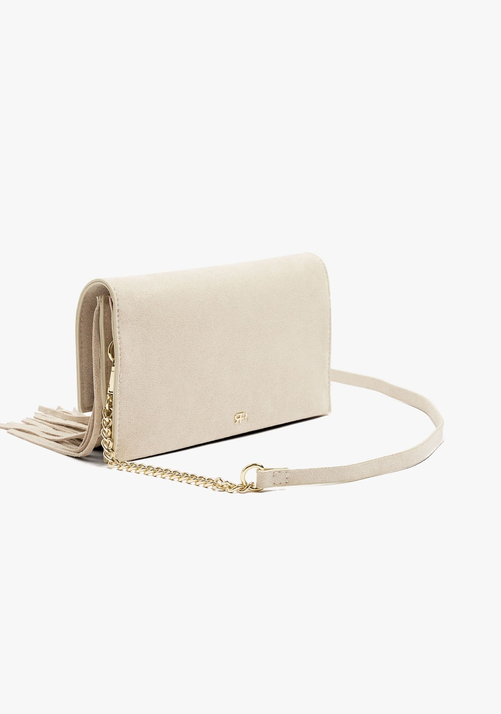 Cartera Bandolera Lisa con Solapa y Flecos Largos Parfois 4