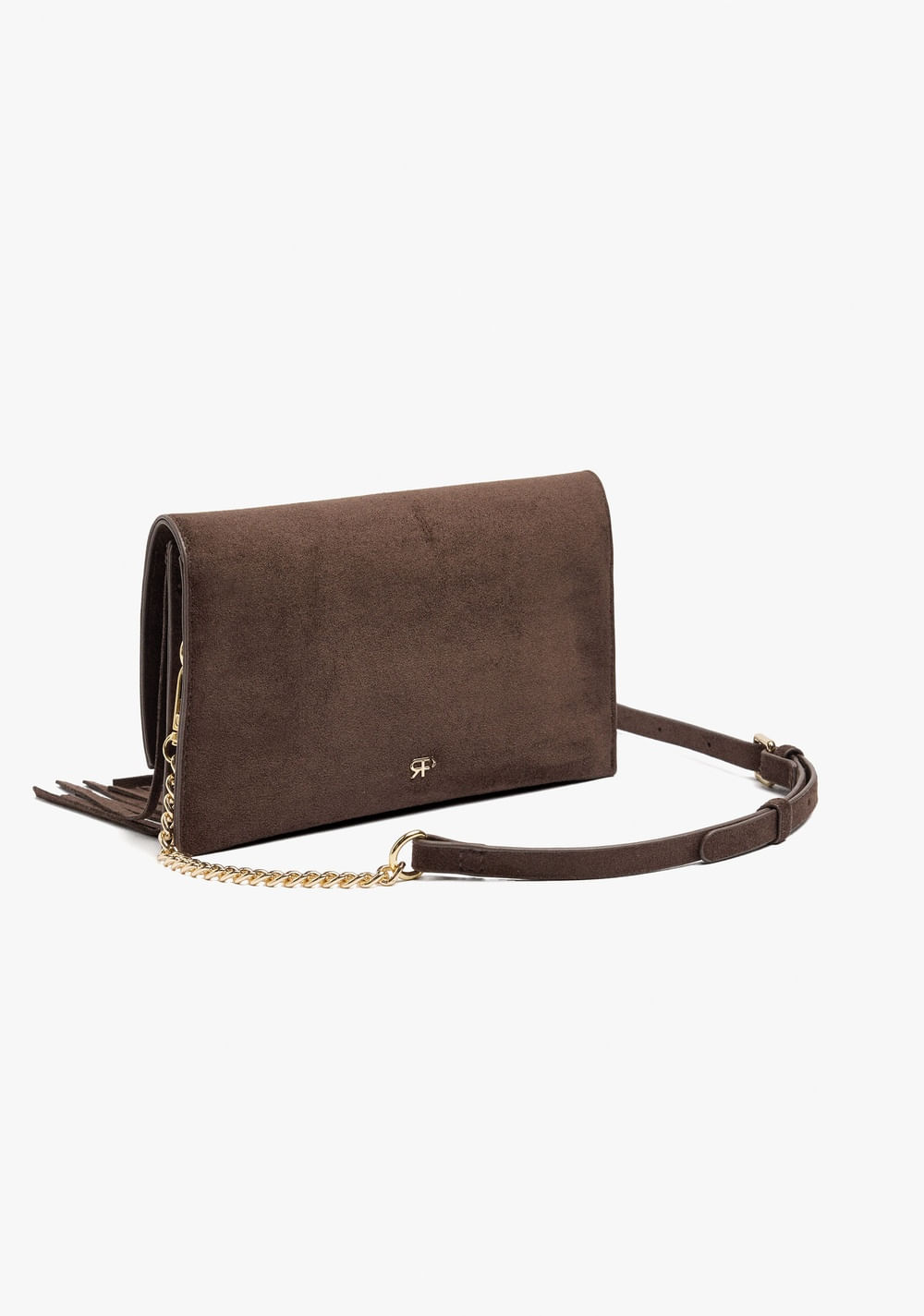Cartera Bandolera Lisa con Solapa y Flecos Largos Parfois 4
