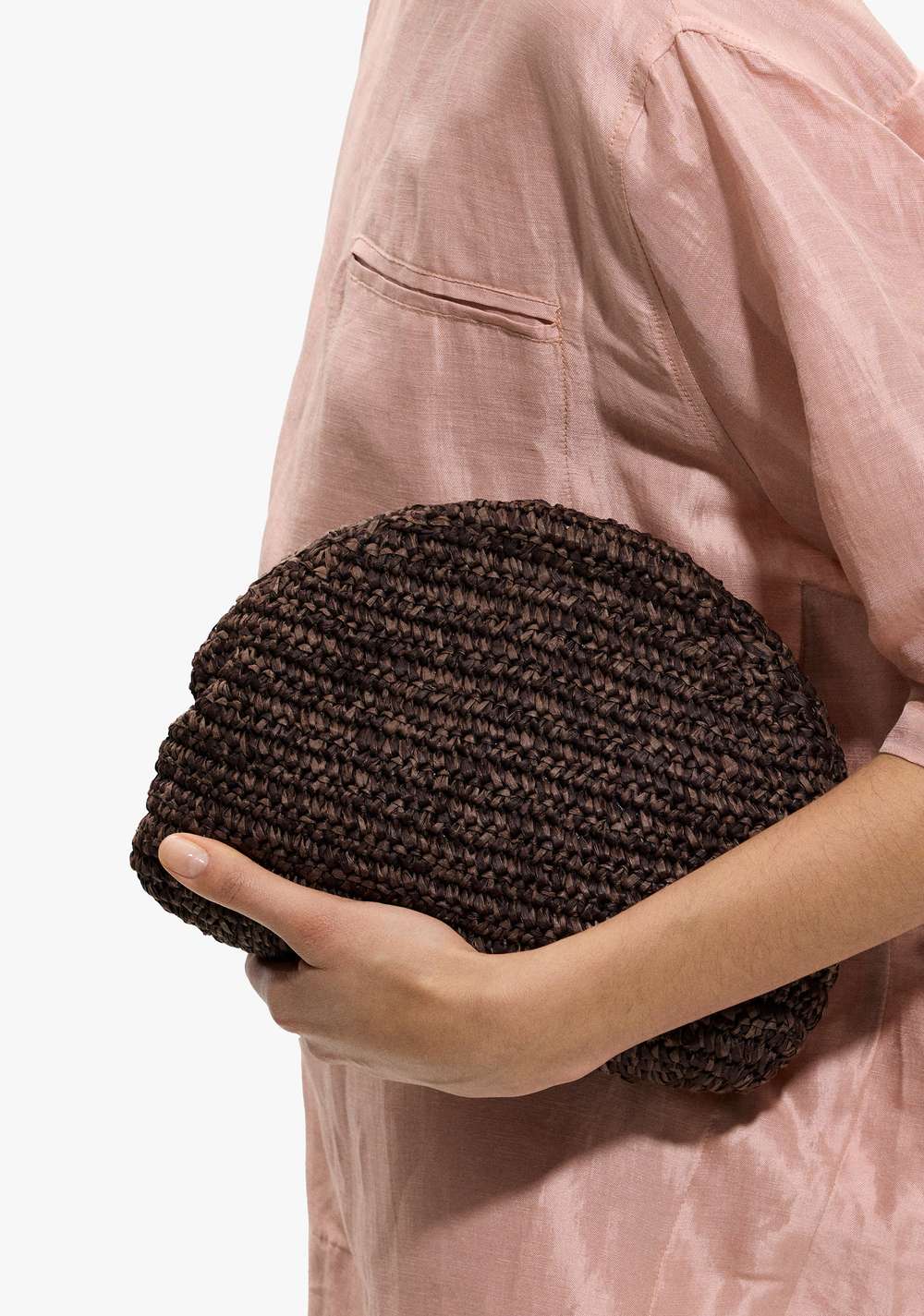 Cartera de Fiesta Oval Efecto Rafia Parfois 2