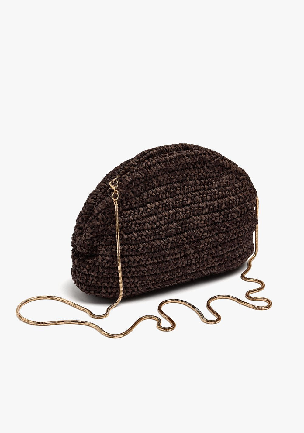 Cartera de Fiesta Oval Efecto Rafia Parfois 4