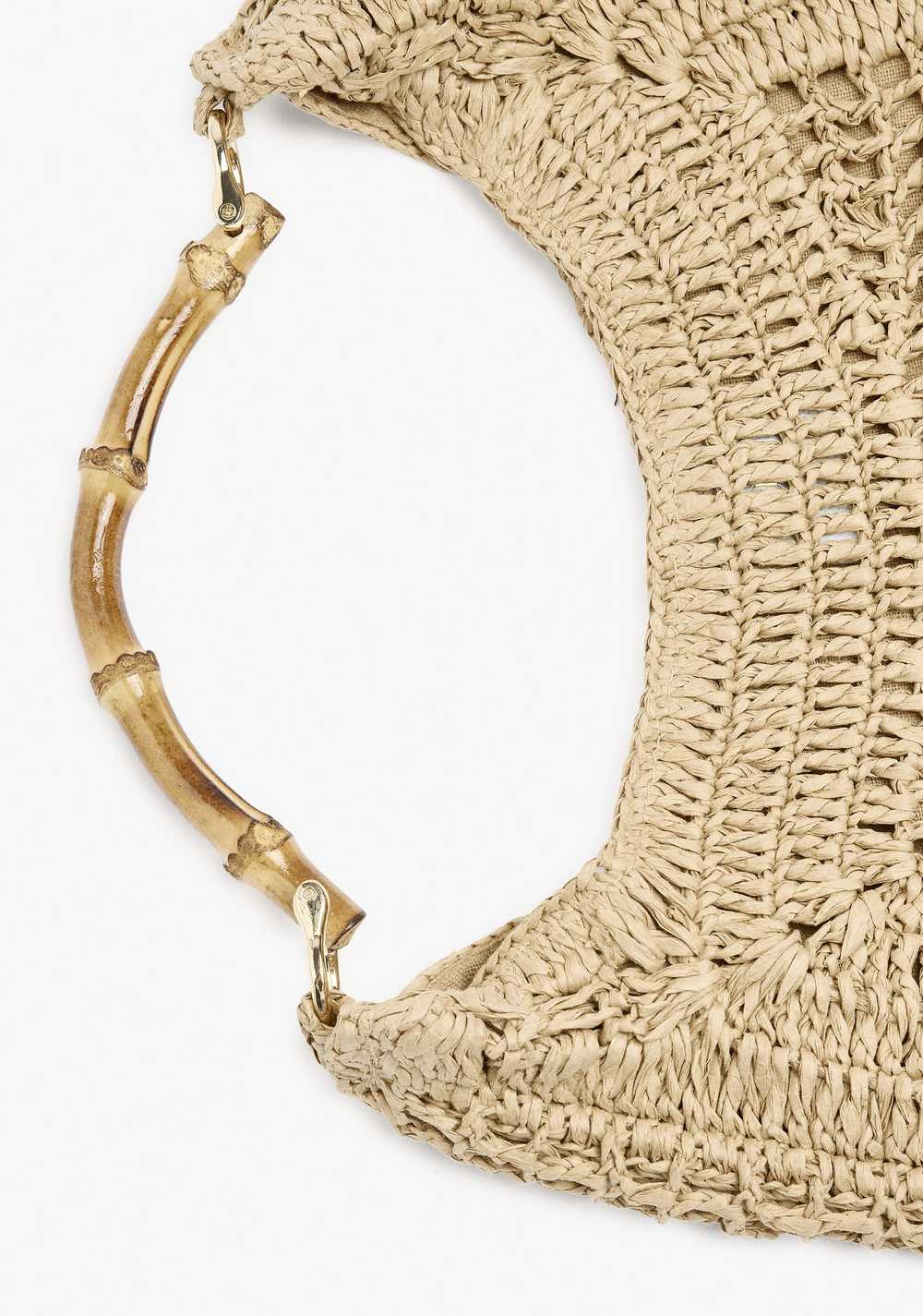 Cartera Hobo Efecto Rafia con Bambú Parfois 3