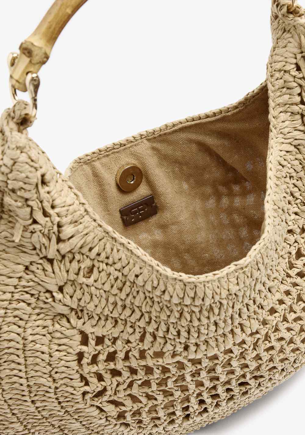 Cartera Hobo Efecto Rafia con Bambú Parfois 5