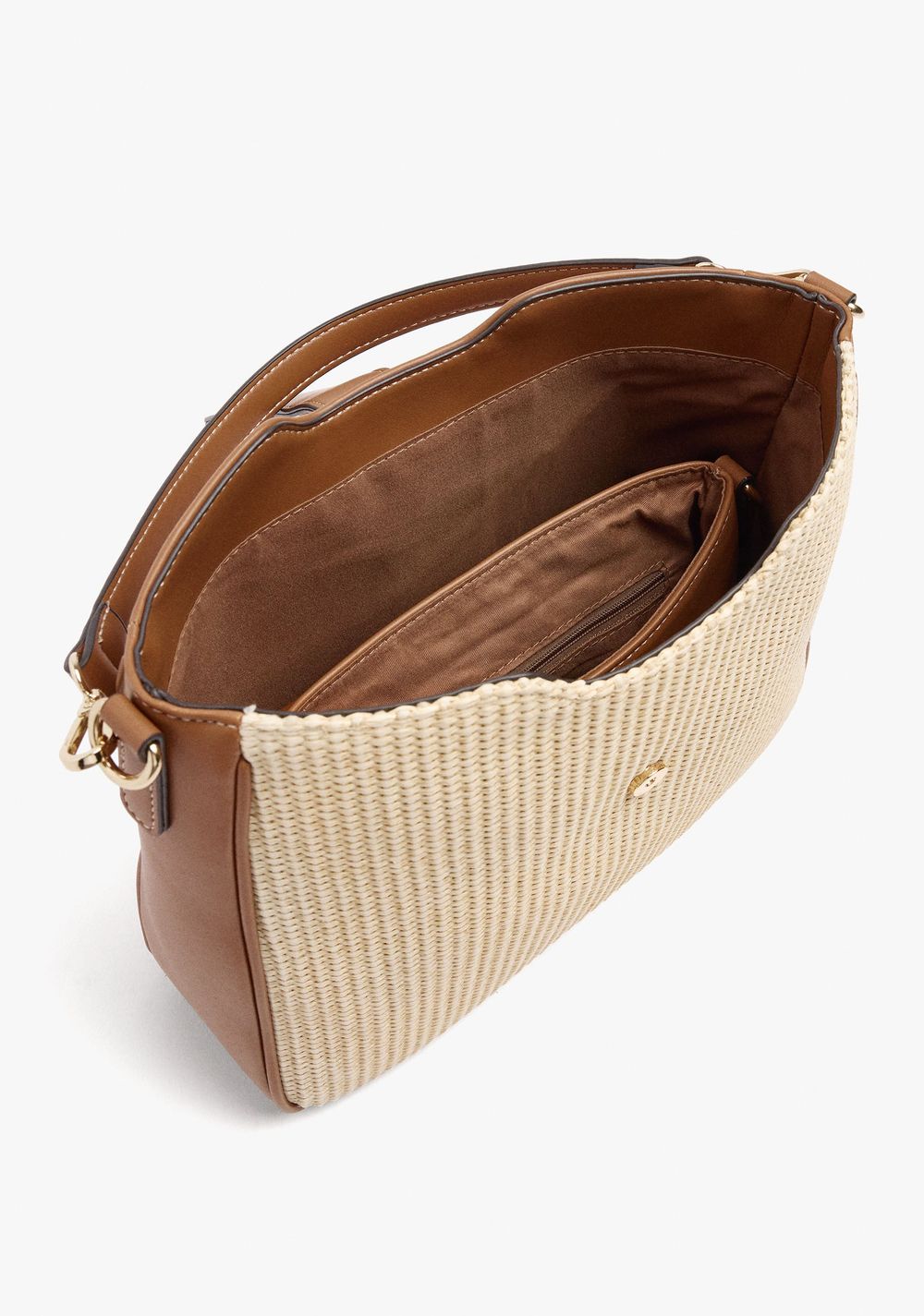 Cartera de Mano Efecto Rafia con Bandolera Parfois 6