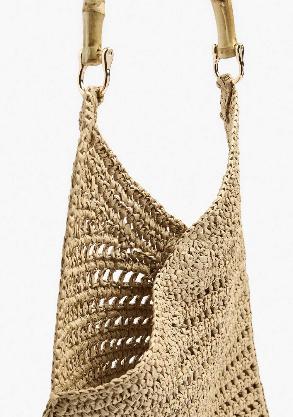 Cartera de Mano Efecto Rafia con Bambú Parfois 3